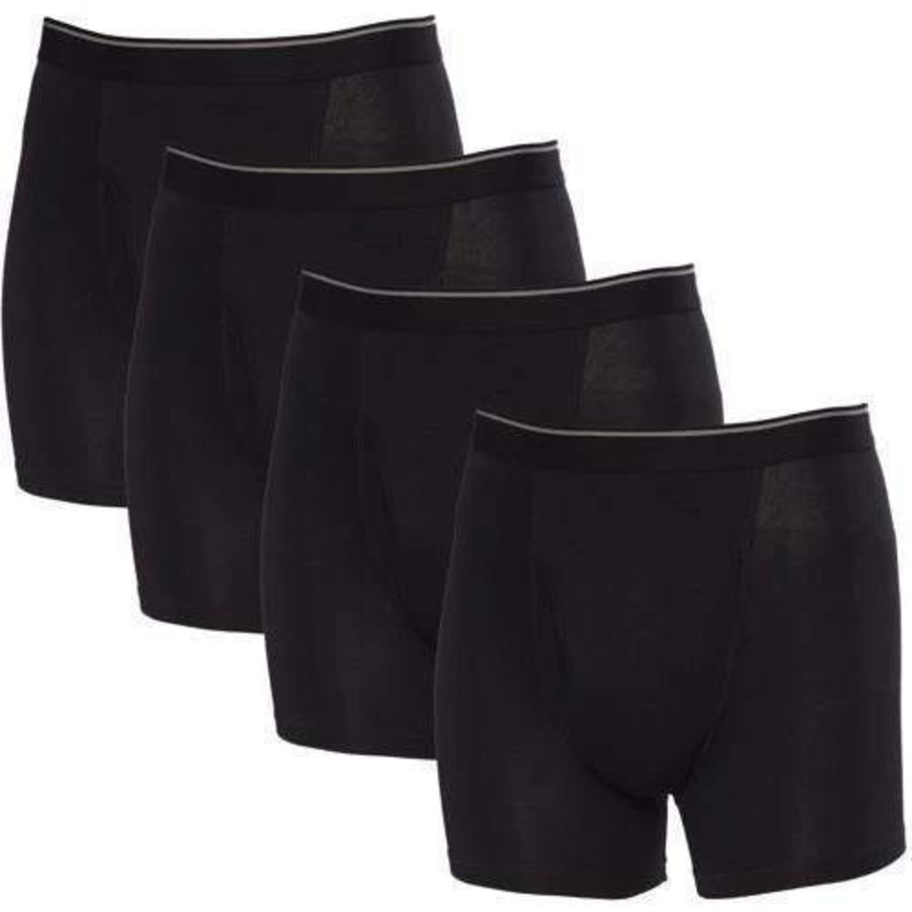 New Kirkland Signature Boxer Briefs Men's M Black Supima Cotton 4-Pack Comfort